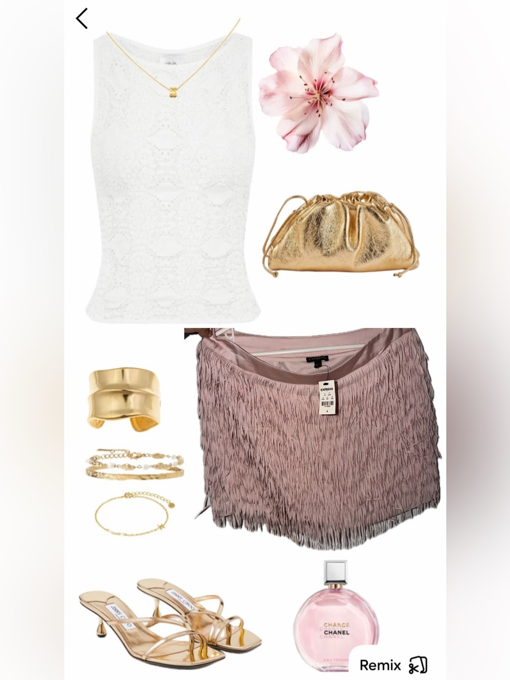 Express Blush Fringe Mini Skirt - Dusty Pink